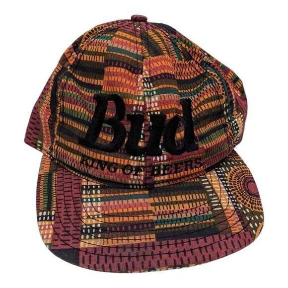 Vintage Budweiser Snapback Hat Baseball Cap Southwest Aztec Print Western - Picture 1 of 4